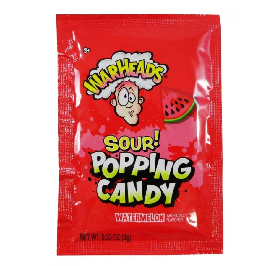Warheads - Popping Candy Pouch - Sour Watermelon - 9g (Trending)