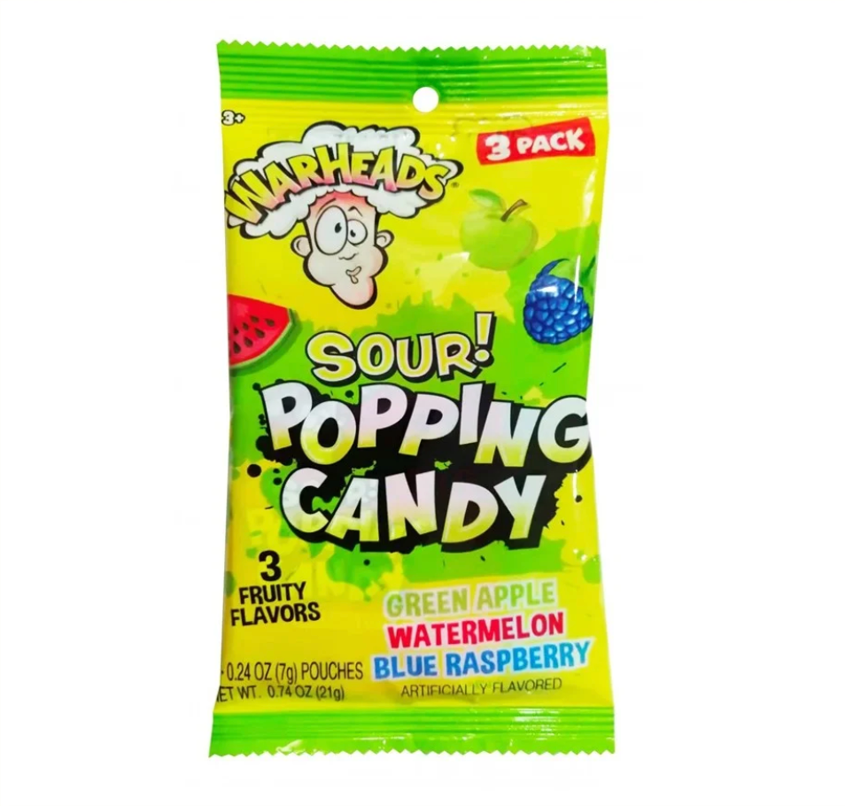 Warheads - Pop Candy Pouch - 3 Pack Combo - 21g
