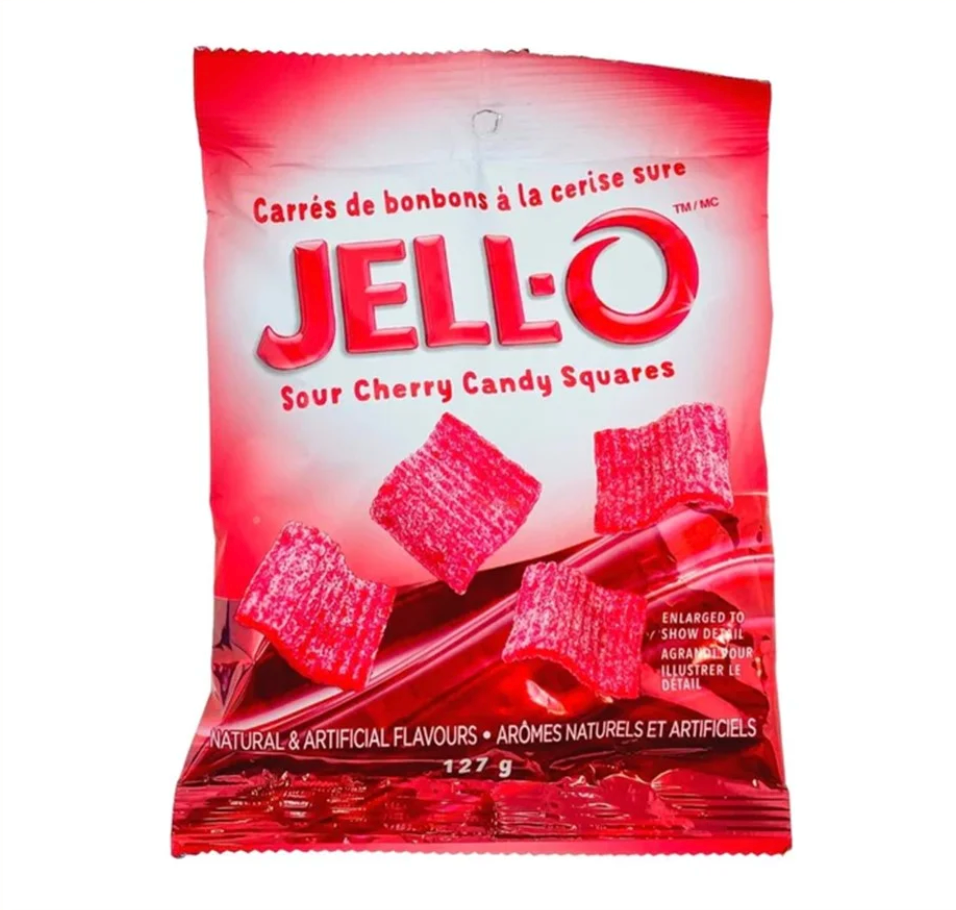 Jell-O - Squares Sour Cherry - Theatre Bag - 127g