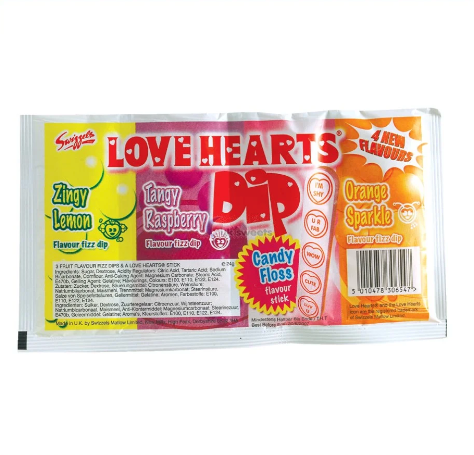 Swizzels - Love Hearts Dip Candy (UK)