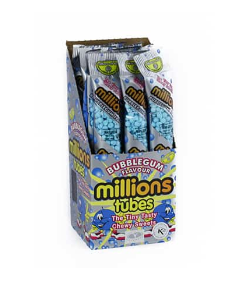 Millions Tubes - Bubble Gum - 60g (UK)