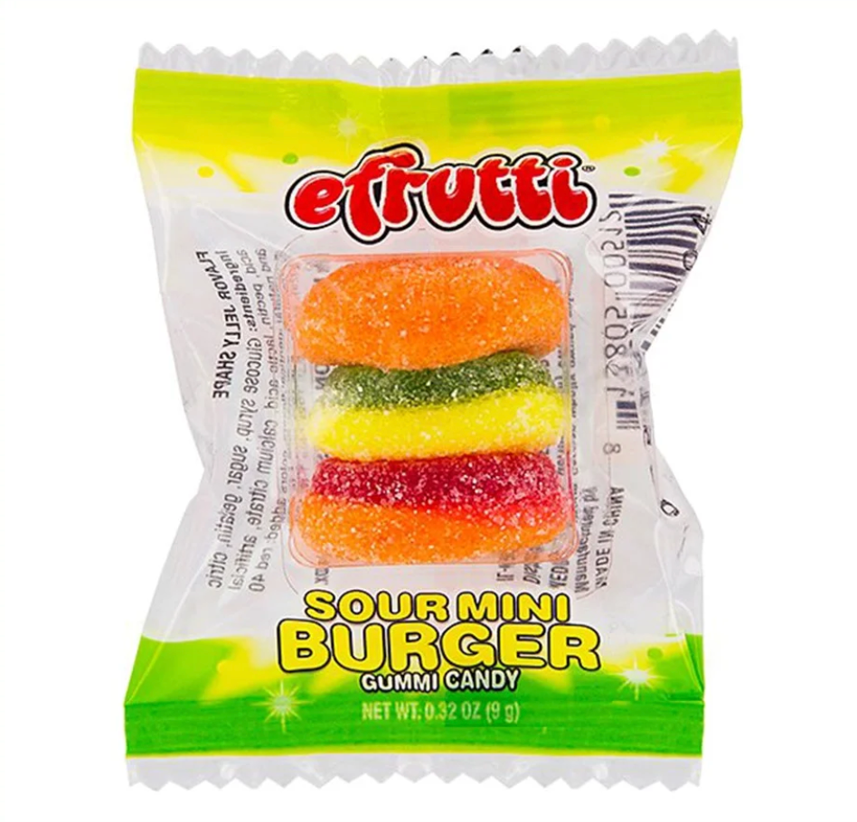 eFrutti - Gummi Sour Mini Burgers - 9g