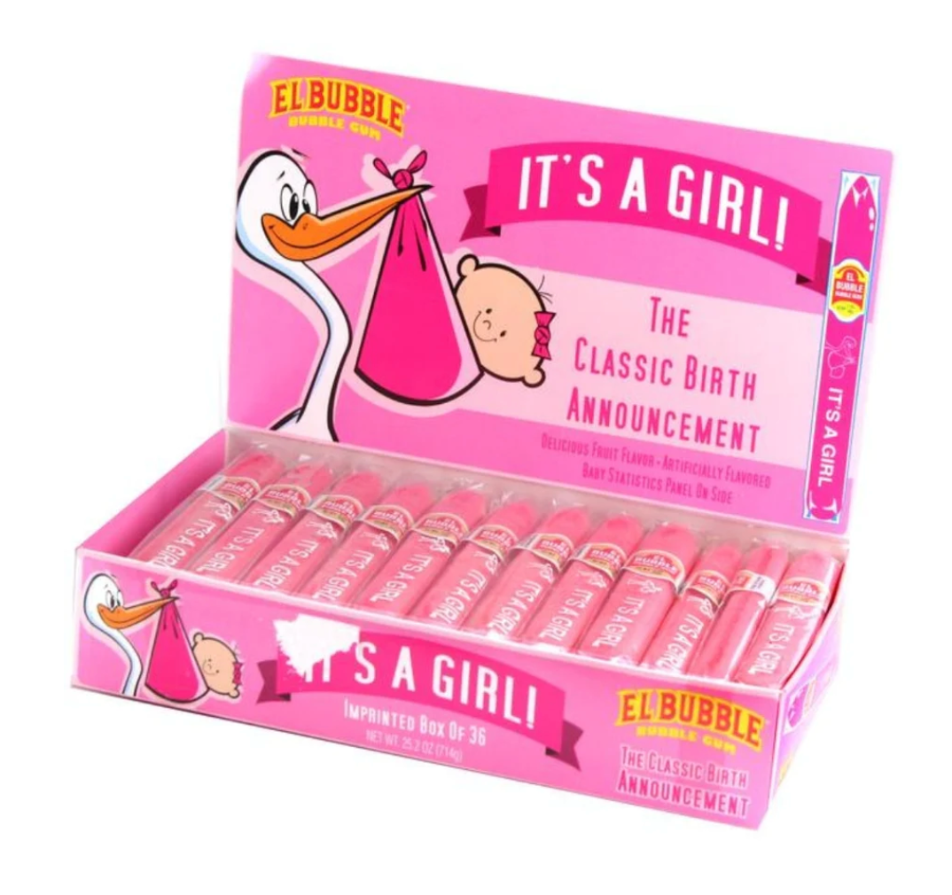 El Bubble - It's A Girl Bubble Gum Cigars - 20g (1 pack)