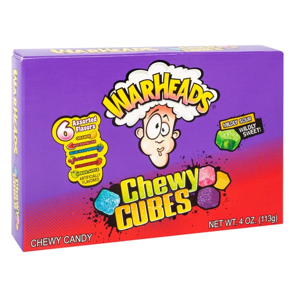 Warheads - Chewy Cubes - Theatre Box - 113g (Trending)