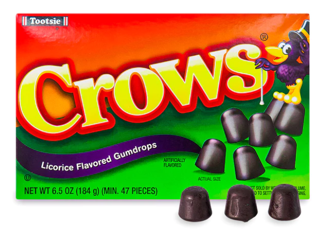 Crows - Licorice Flavoured Gumdrops - Theatre Box - 184g