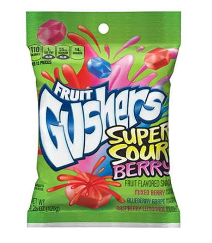 Fruit Gushers - Super Sour Berry - Theatre Bag - 120g