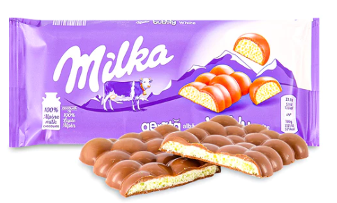 Milka - Bubbly White Chocolate Bar - 95g(Germany)