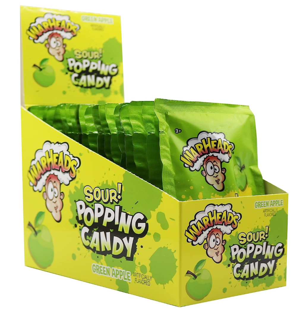 Warheads - Popping Candy Pouch - Sour Green Apple - 9g (Trending)