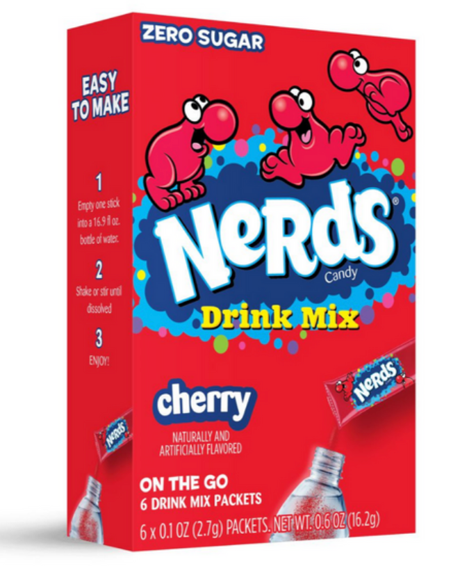 Drink Mix - Nerds Cherry Zero Sugar - Water Enhancer - 6 sticks (1 pack)