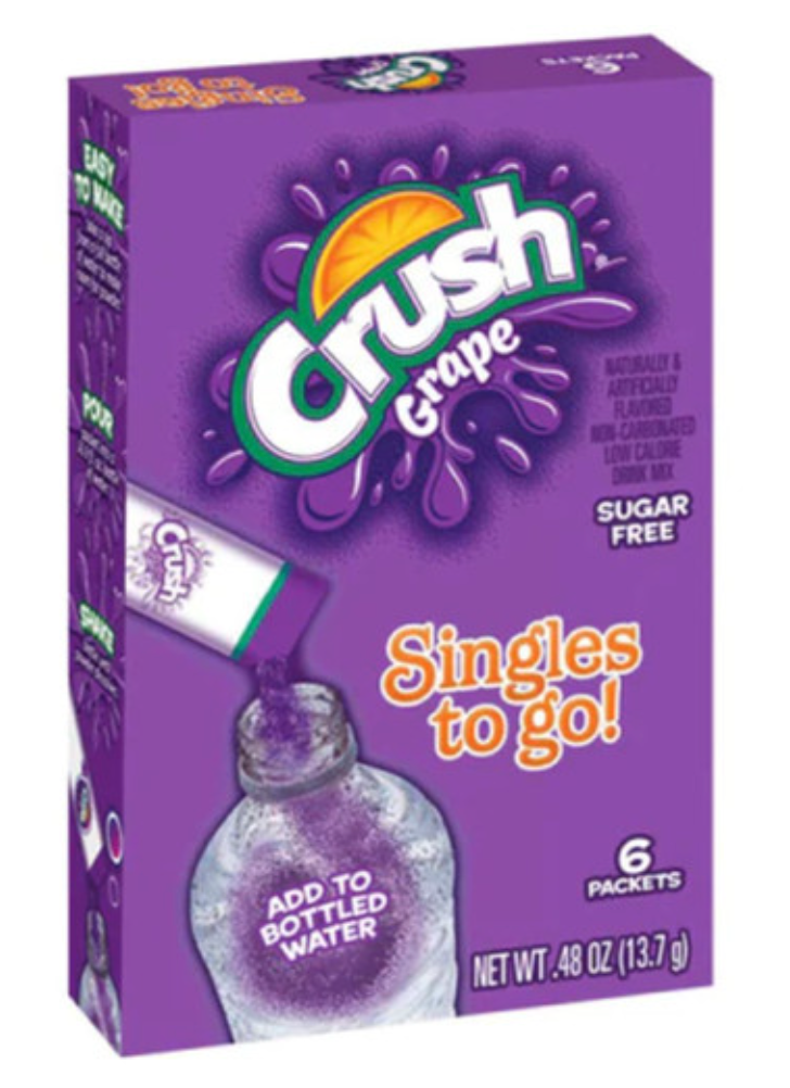 Drink Mix Crush Grape Sugar Free Water Enhancer 6 pack (1 box)