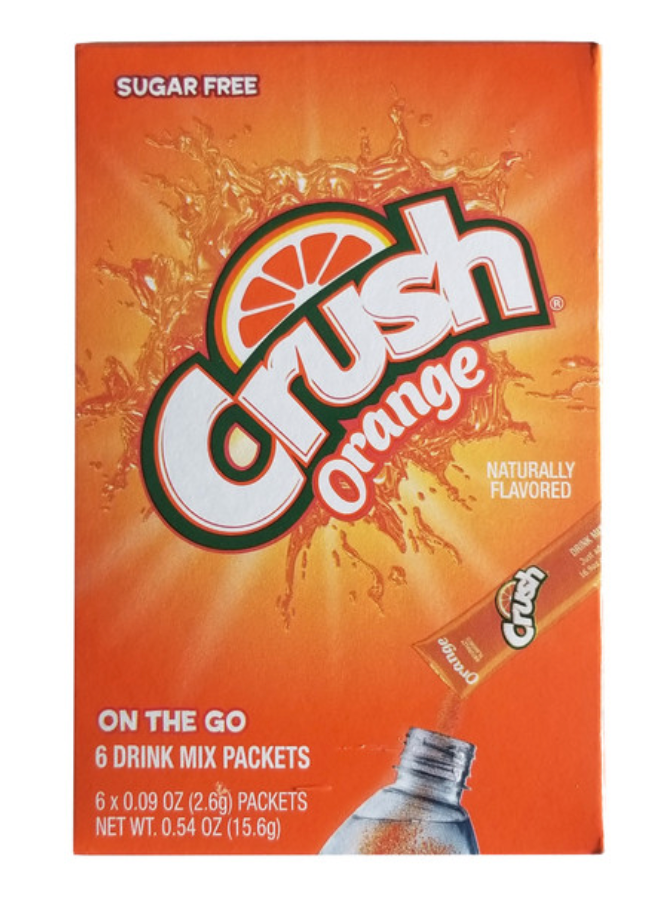 Drink Mix - Crush - Orange Sugar Free - Water Enhancer - 6 pack (1 box)