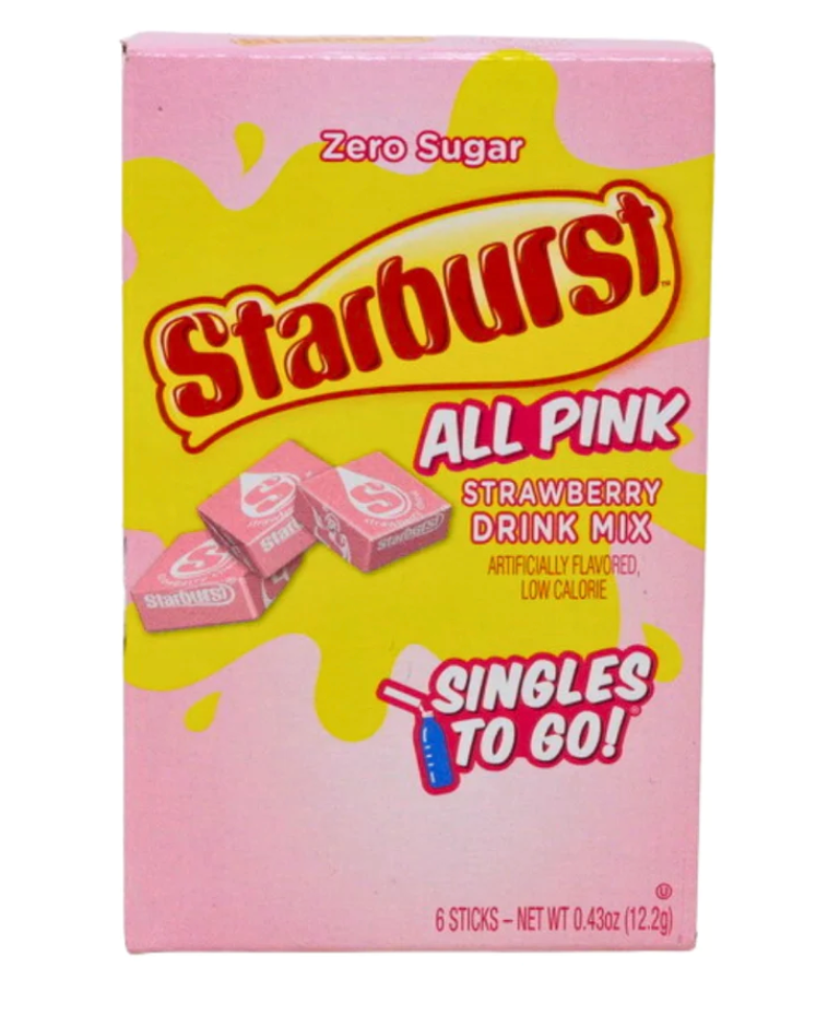 Drink Mix - Starburst All Pink Sugar Free- Water Enhancer - 6 sticks (1 pack)