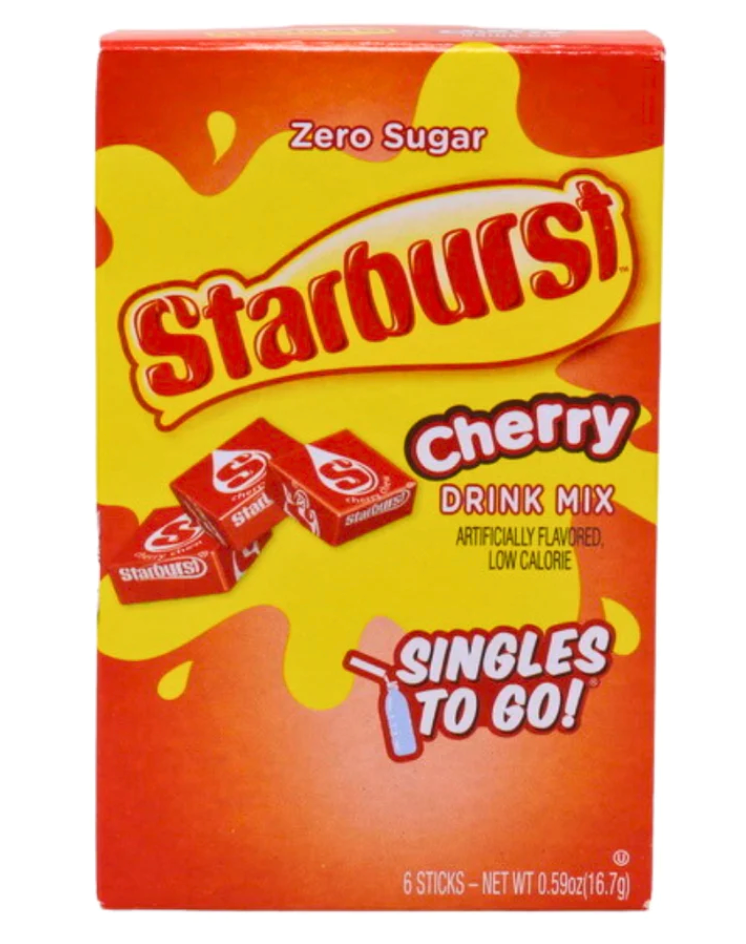 Drink Mix - Starburst Cherry Sugar Free - Water Enhancer - 6 sticks (1 pack)