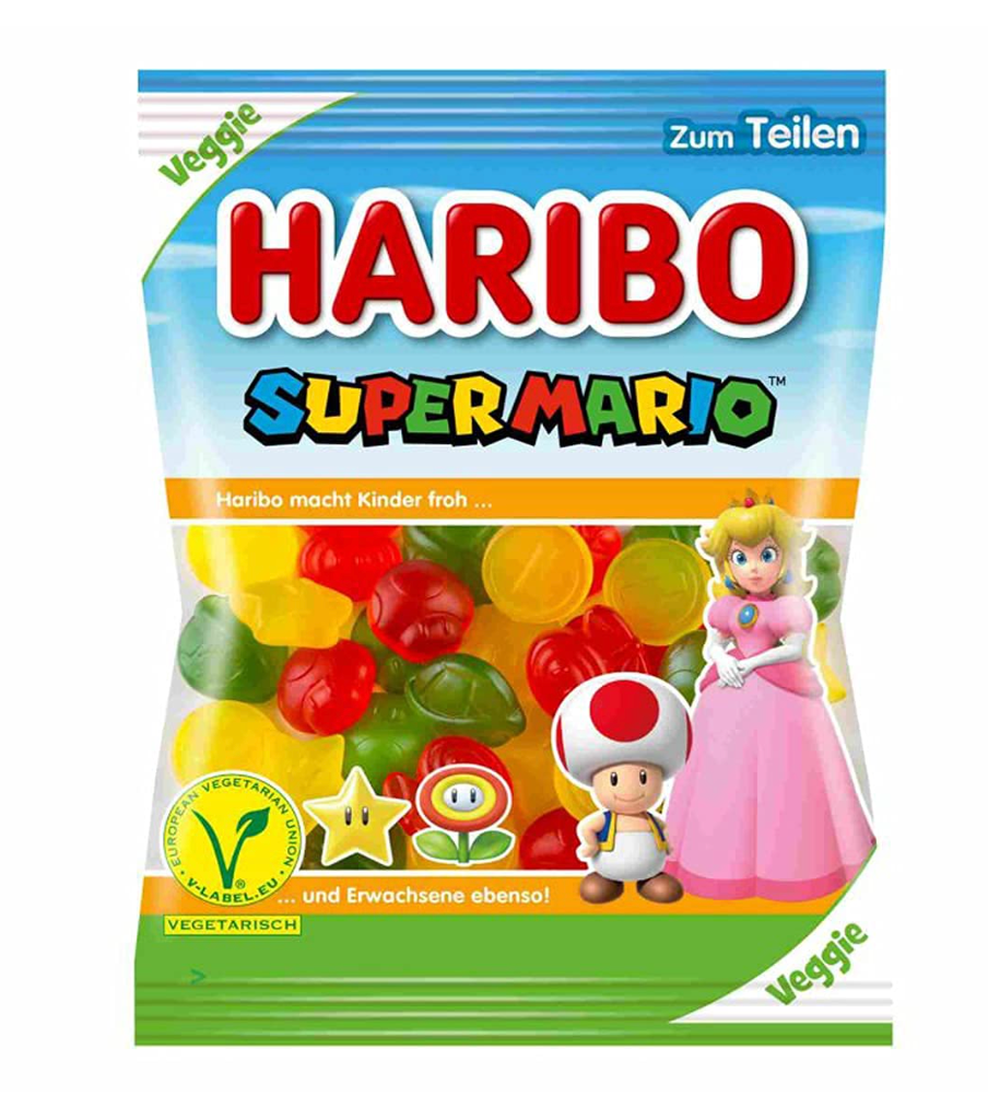 Haribo - Super Mario Veggie Gummies - Theatre Bag - 175g