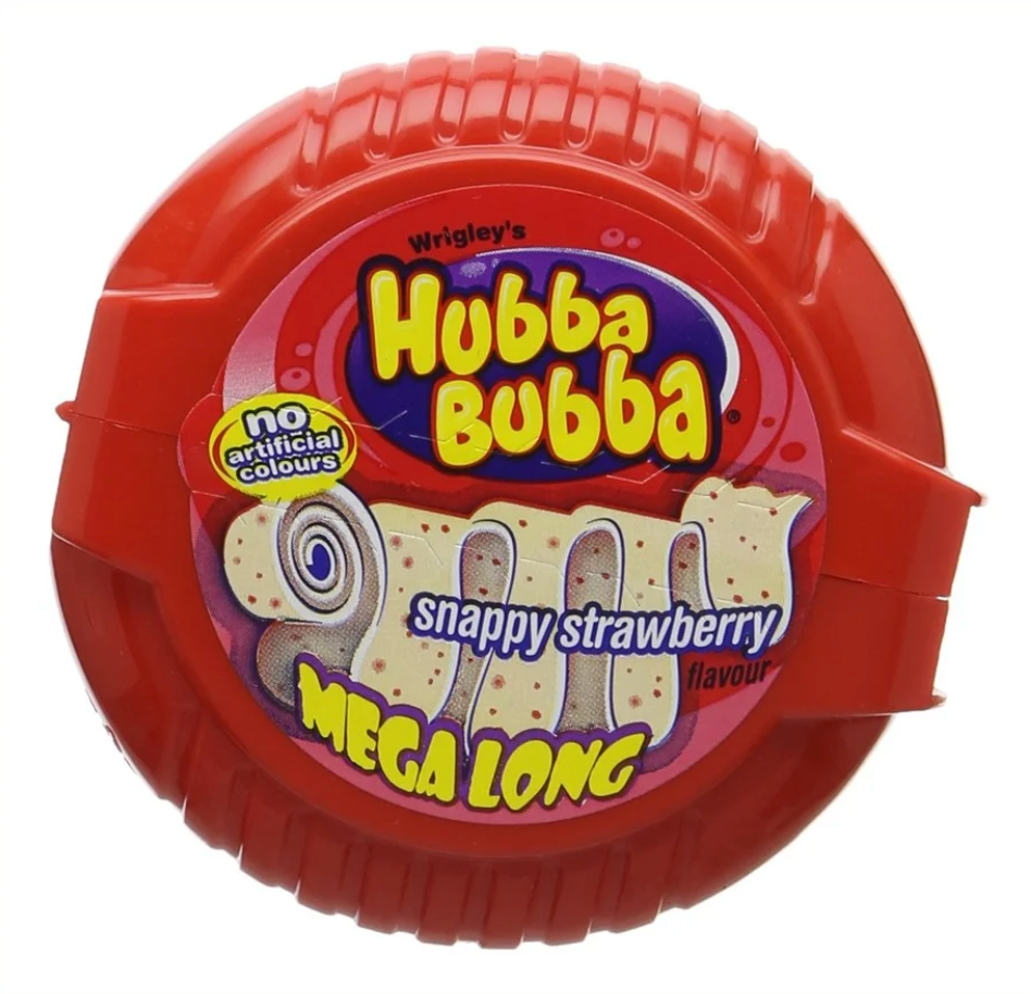 Hubba Bubba - Snappy Strawberry - Mega Long Bubble Tape (UK)