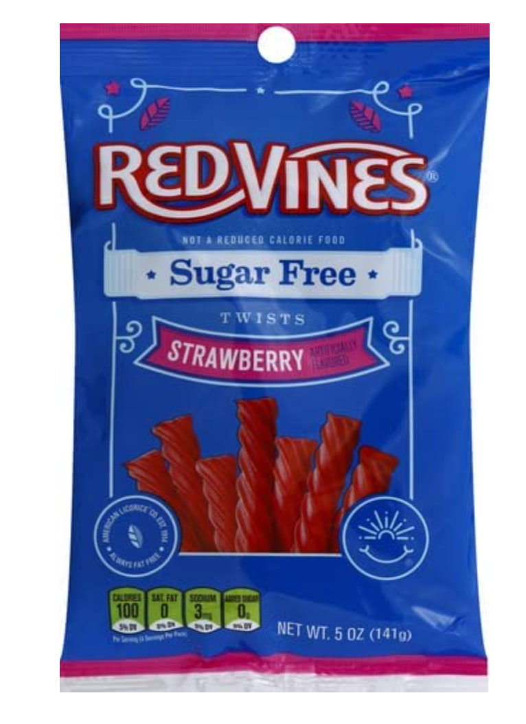 Red Vines - Sugar Free Strawberry Licorice Twists - 142g