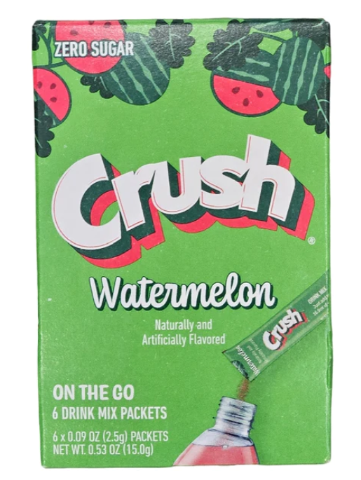 Drink Mix - Crush - Watermelon Sugar Free - Water Enhancer - 6 pack (1 box)