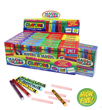 Magic Colour - Bubble Gum Crayons - 1 pack