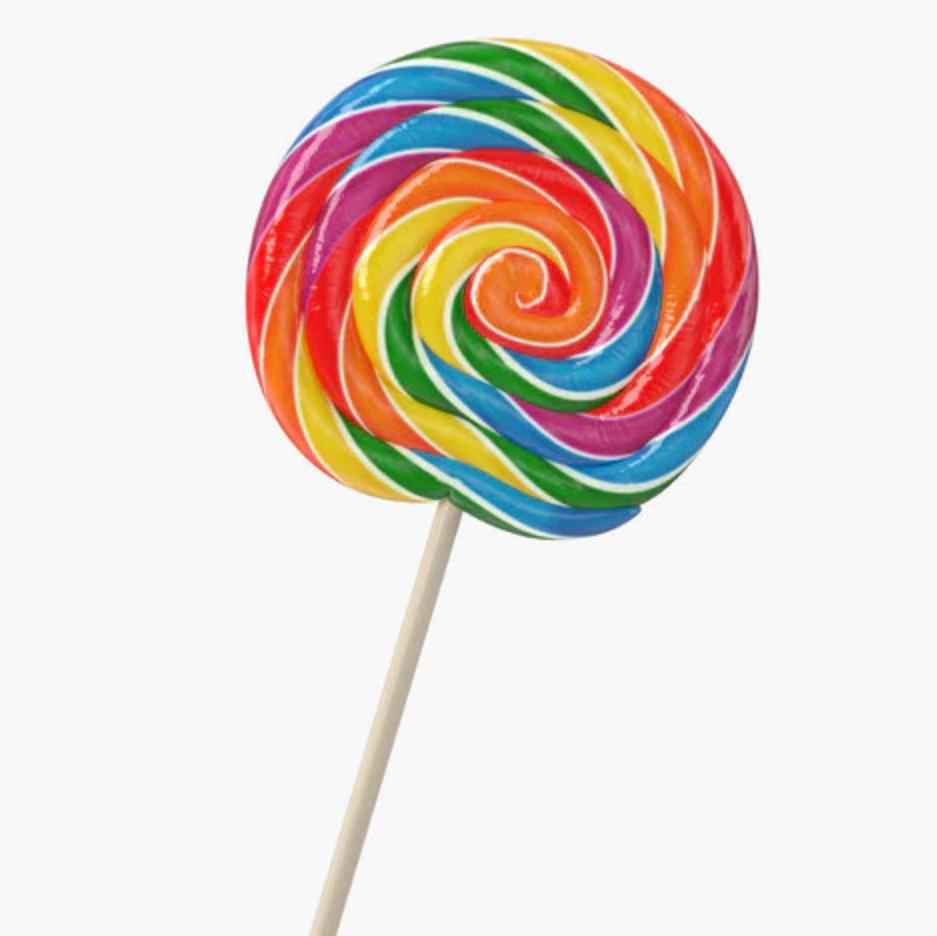 Lollipop - Sweet Whirls - Large 5" Rainbow - 180g