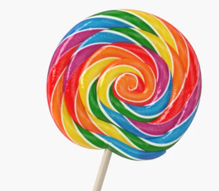 Lollipop - Sweet Whirls - Rainbow 7" X-Large - 360g