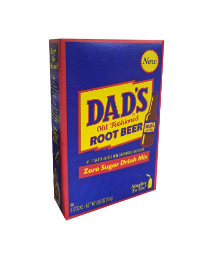 Drink Mix - Dad's Old Fashion Root Beer Singles - Water Enhancer - 6 sticks (1 pack)