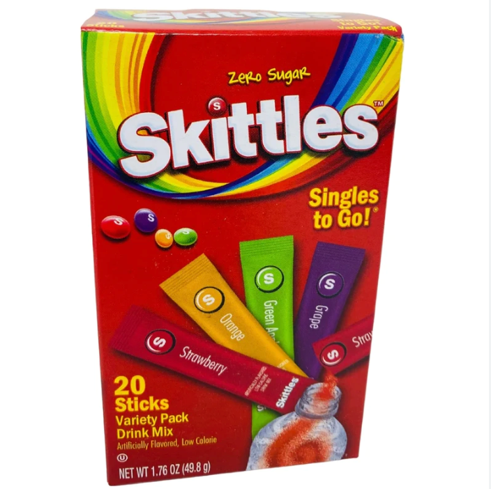 Drink Mix - Skittles Singles to go Zero Sugar Variety Pack - 20 Sticks