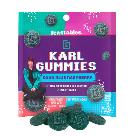 Feastables - Mr. Beast - Karl Gummies - Sour Blue Raspberry