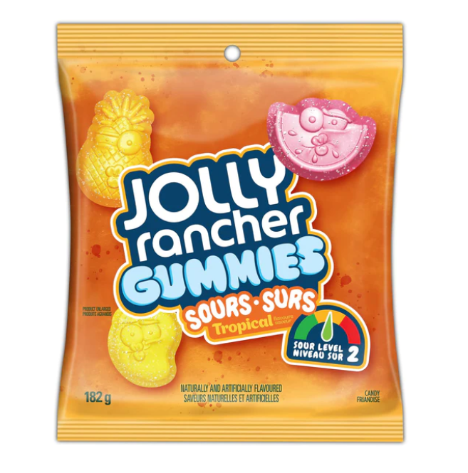 Jolly Rancher - Gummies Sour Tropical - Theatre Bag - 182g