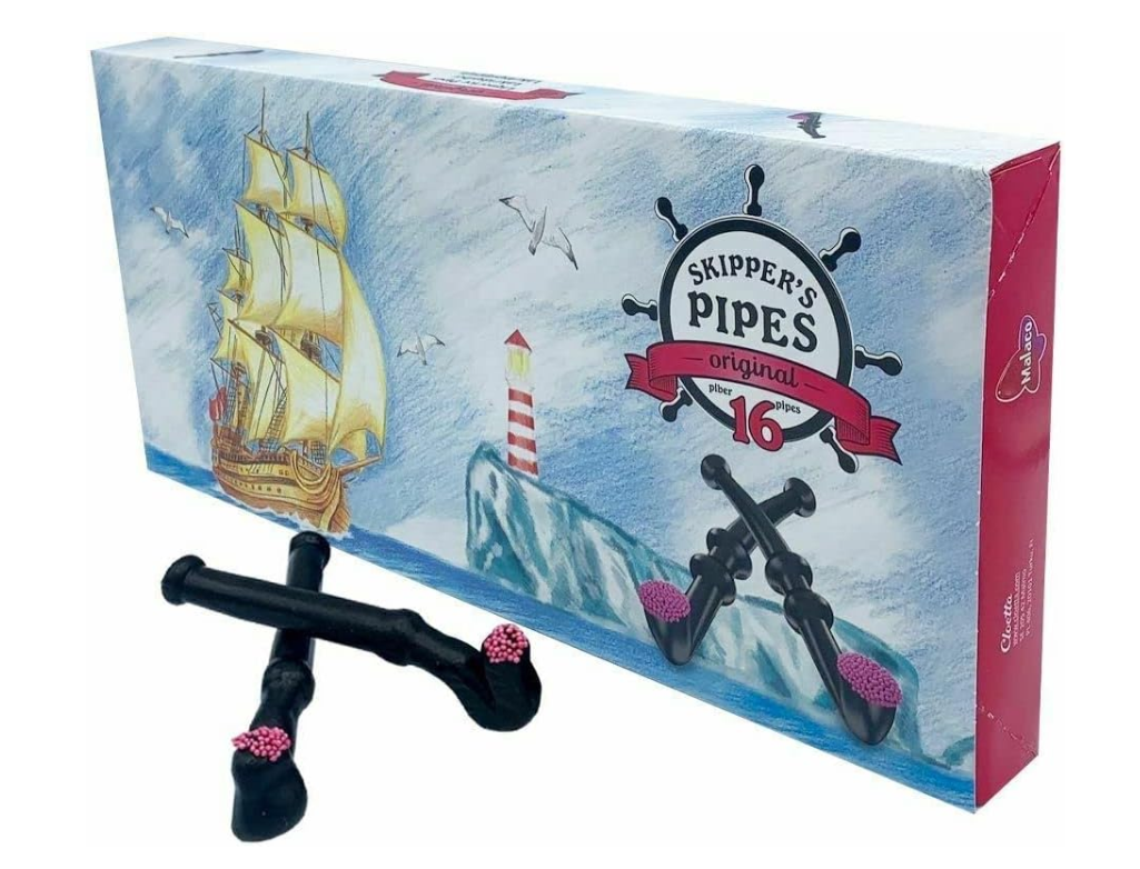 Skipper's Pipes - Retro Black Licorice Pipes - 16g (UK)
