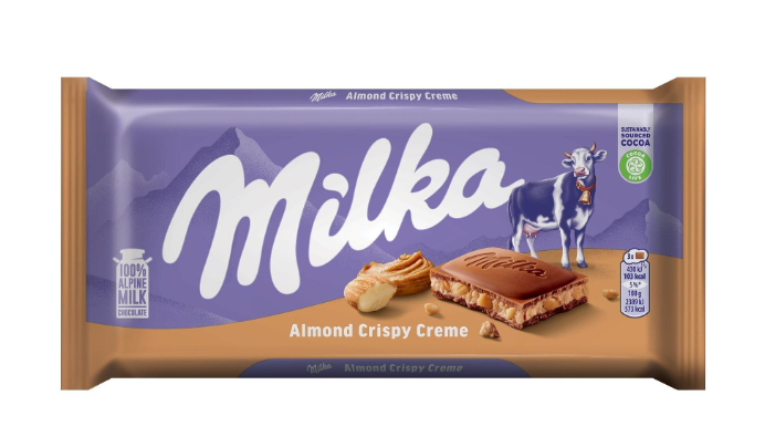 Milka - Almond Crispy Creme Chocolate Bar - 90g(Germany)