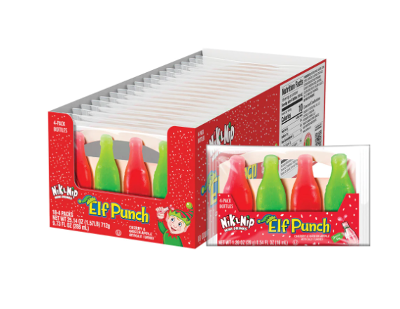 Nik-L-Nip - Wax Bottles Candy - Elf Punch Mini Drinks - 39g