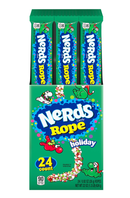 Nerds Holiday Rope Candy Stocking Stuffer, 0.92oz