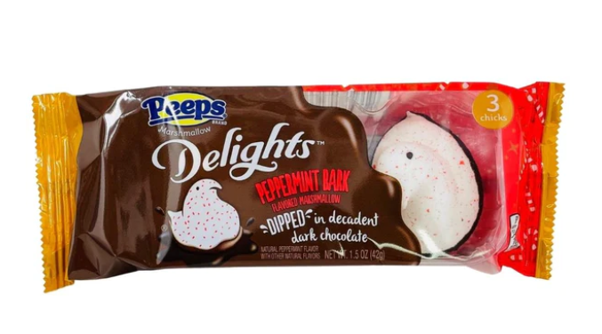 Peeps - Peppermint Bark Delights - Dipped in Milk Chocolate - 42g