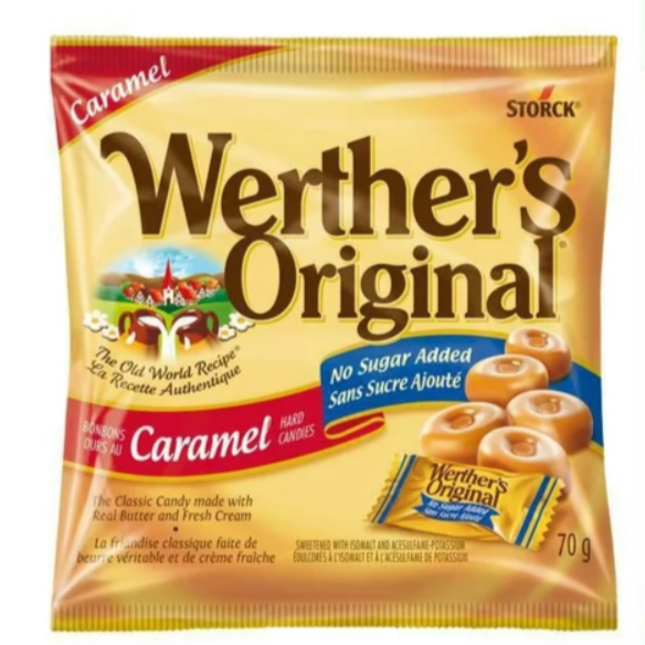 Werther's -  Sugar Free - Original Caramels - Hard Candy - 77.9g