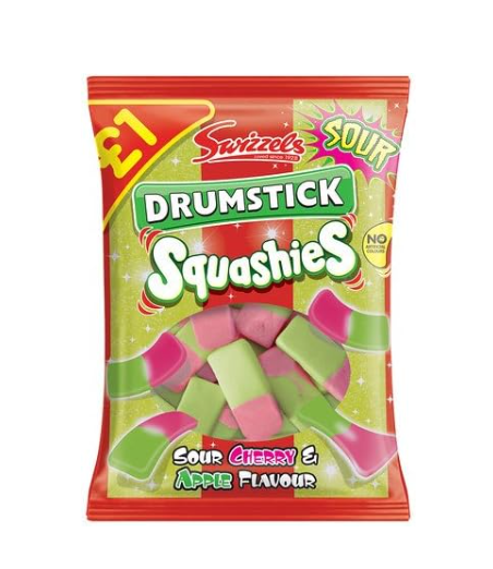 Swizzels - Drumstick Squashies Sour Cherry Apple - Theatre Bag - 131g (UK)