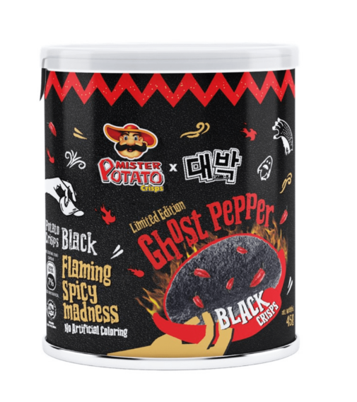 Mister Potato - Ghost Pepper Black Crisps - 45g  (Malaysia) HALAL