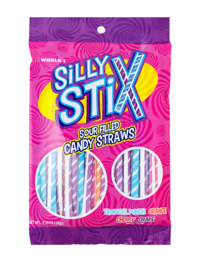 World's - Silly Stix Sour Filled Straws - 78g