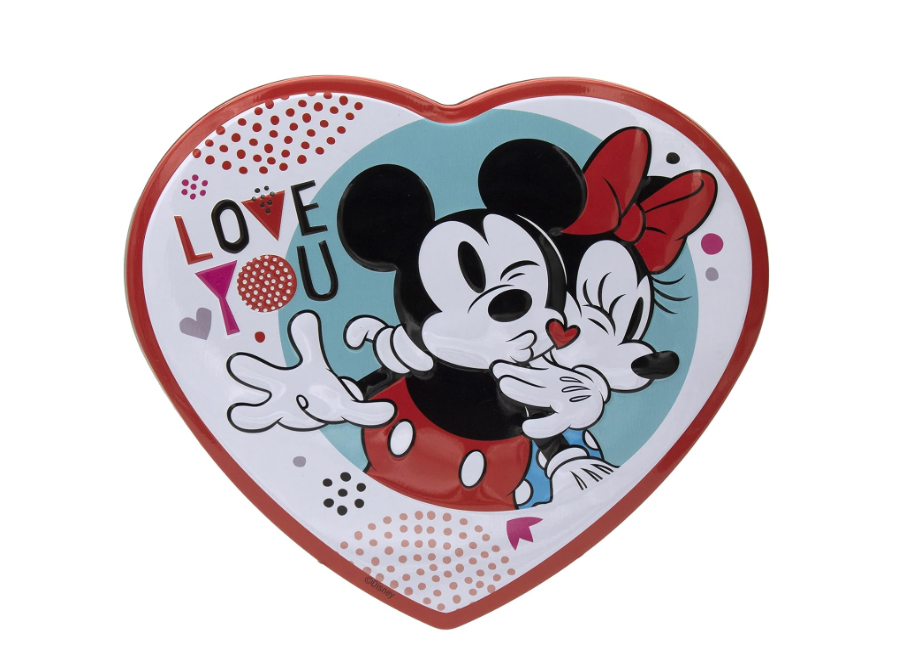 Disney Mickey and Minnie Milk Chocolate Heart Tin - 102g