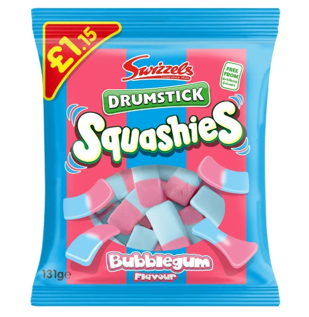 Swizzels Squashies - Original Bubble Gum - Theatre Bag (UK)