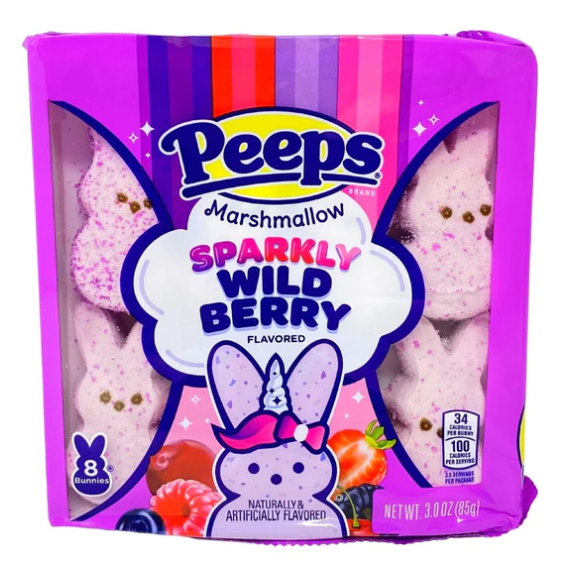 Peeps - Marshmallow Bunnies Sparkly Wild Berry  -  85g