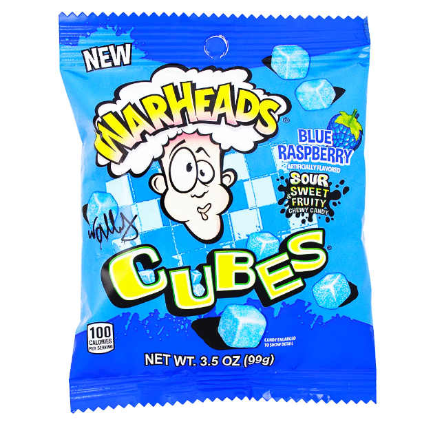 Warheads - Chewy Cubes Blue Raspberry - Theatre Bag - 99g