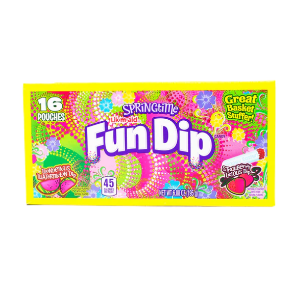 Wonka - Lik-M-Aid - Springtime Fun Dip - Box of 16 Pouches - 195g