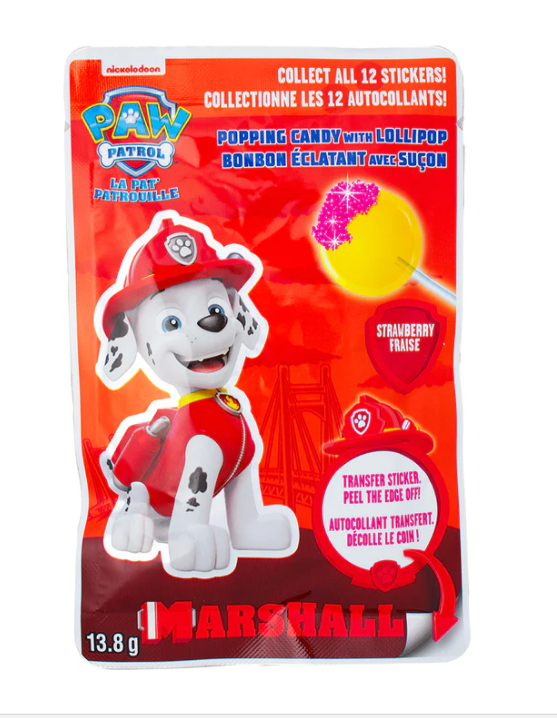 Nickelodeon - Paw Patrol Lollipop with Popping Candy - 13.8g