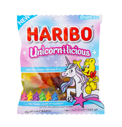 Haribo - Unicorn-i-licious Gummies - Theatre Bag - 142g