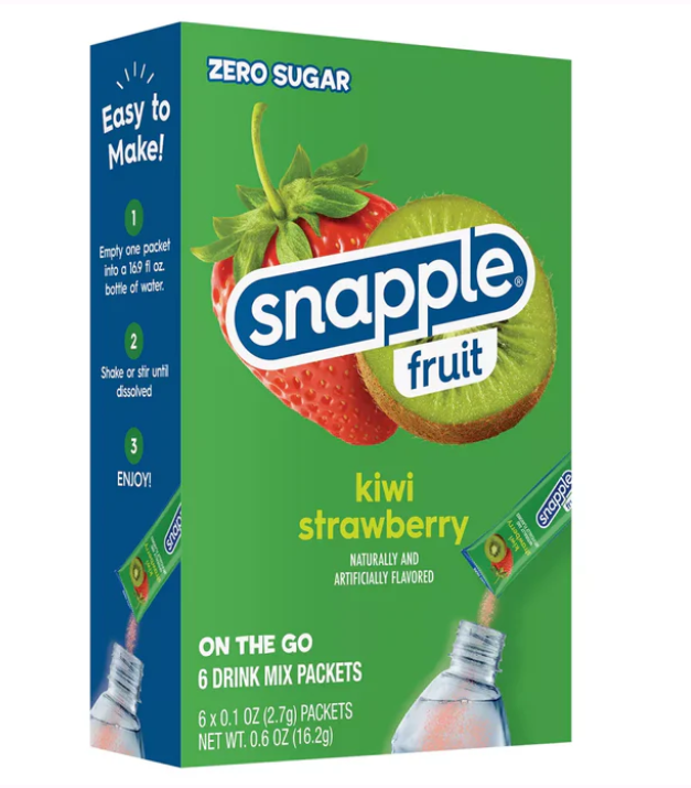 Drink Mix - Snapple Fruit - Kiwi Strawberry - Water Enhancer -  6 pack (1 box)