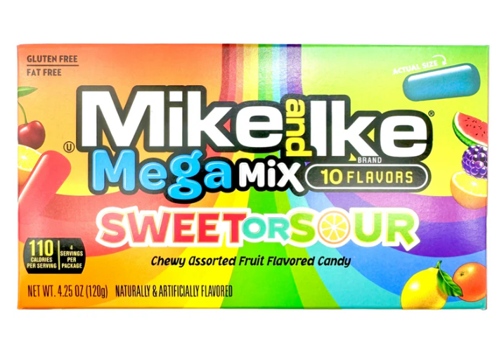 Mike & Ike - Mega Mix Sweet or Sour - Theatre Box - 120g