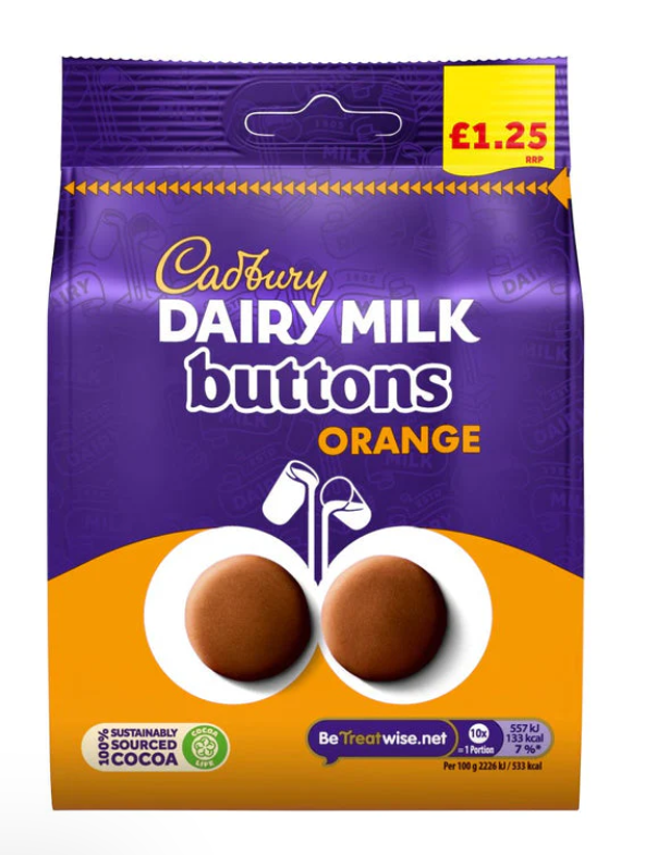 Cadbury - Dairy Milk Orange Buttons - 95g (UK)