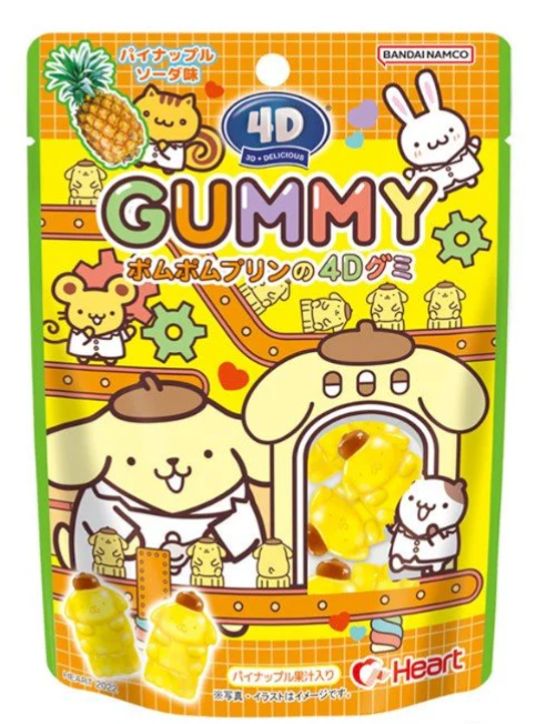 Heart - 4D Pom Pom Purin's Gummy Pineapple - 55g (Korea)