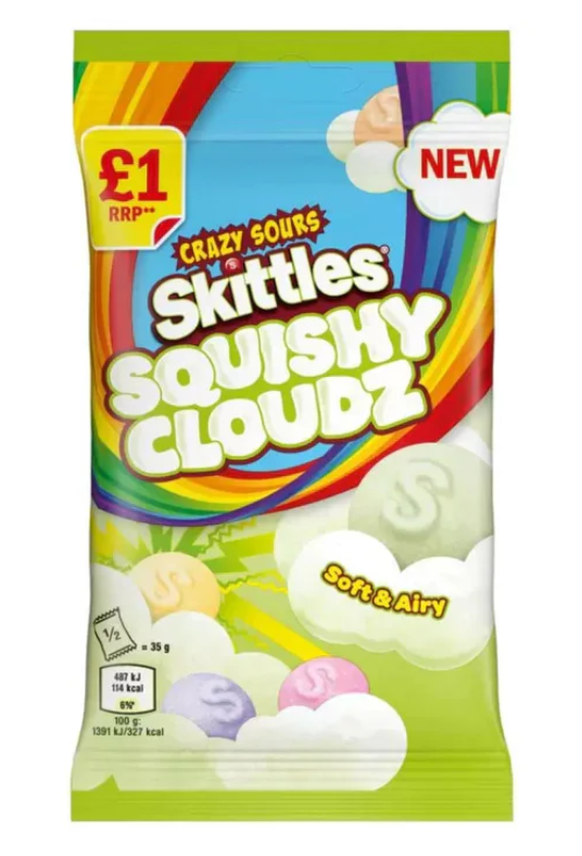 Skittles - Squishy Cloudz Crazy Sours - 70g (UK)