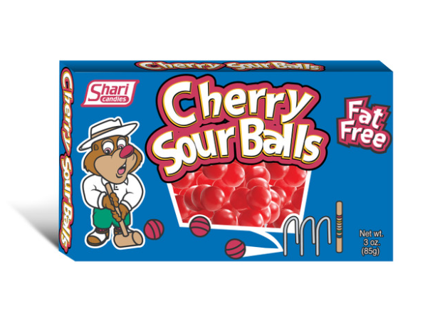 Shari - Cherry Sour Balls - Theatre Box - 85g